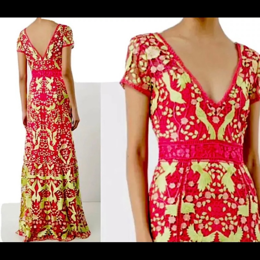 Marchesa Notte Lace Guipure Ball Gown Sz 12 NWT